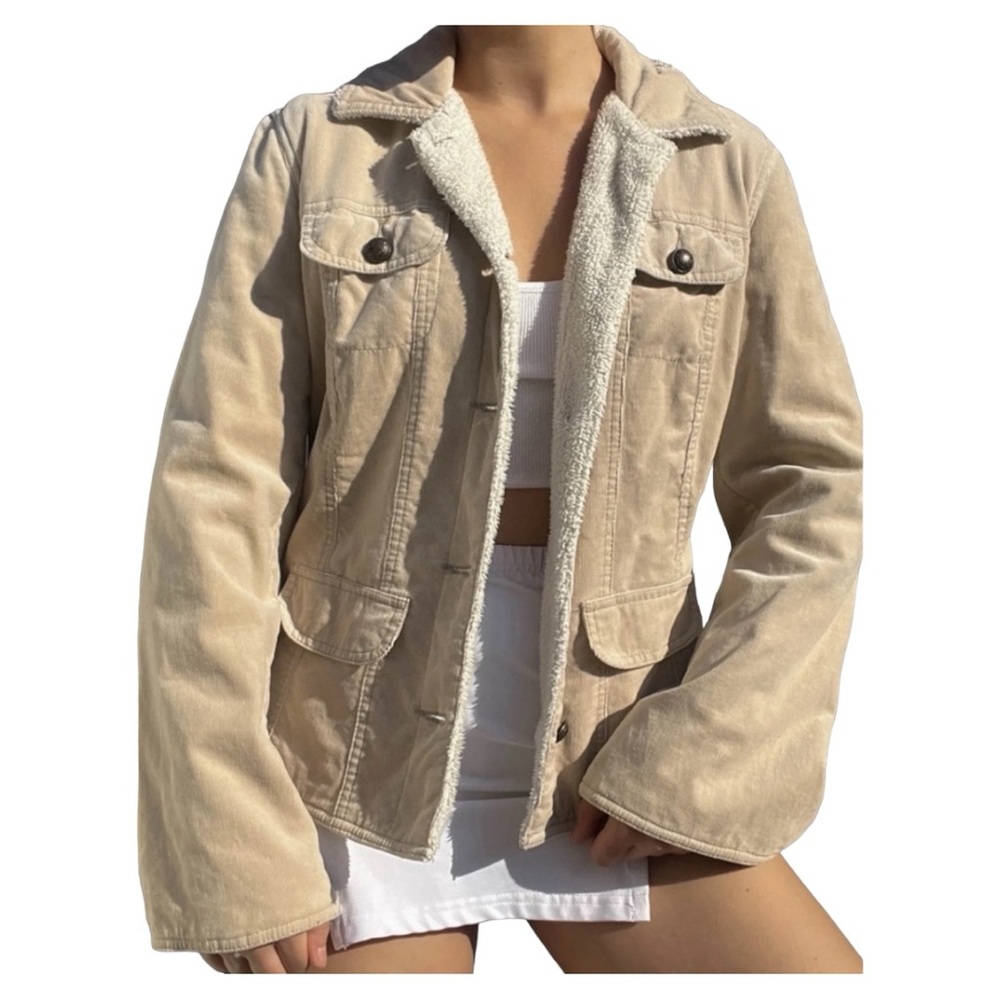For Joseph Fortune Tan Fleece Sherpa Corduroy Jacket Size M SO soft and …